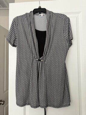 Black and White blouse, Size L